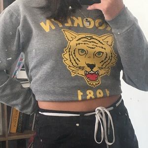 Grey Graphic Crew Neck Sweatshirt